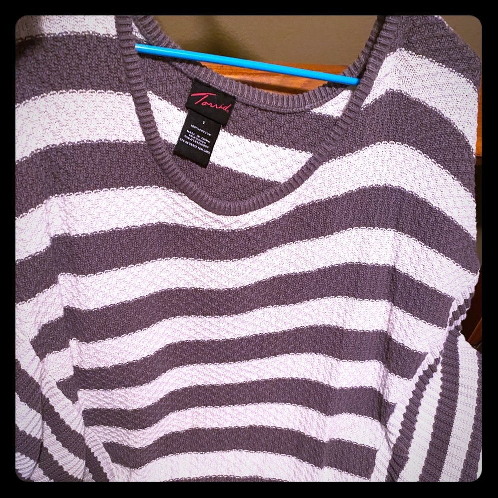 Torrid striped shirt sleeve sweater like.